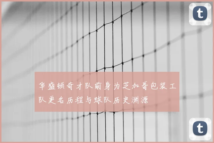 华盛顿奇才队前身为芝加哥包装工队更名历程与球队历史渊源